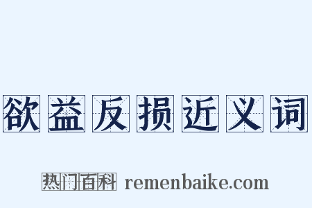 欲益反损近义词是什么意思的图片